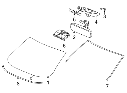 2019 Acura RDX Wiper & Washer Components MIRROR, REARVIEW Diagram for 76400-TJB-A01