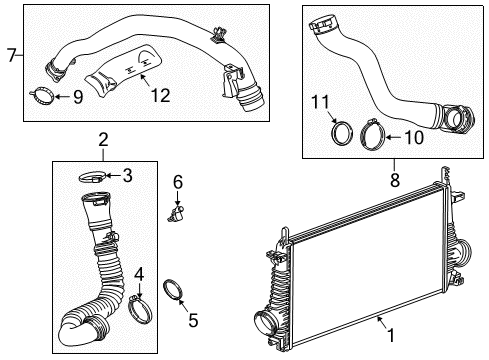 2011 Buick Regal Intercooler Tube Asm-Charging Air Cooler Inlet Air Diagram for 13334019