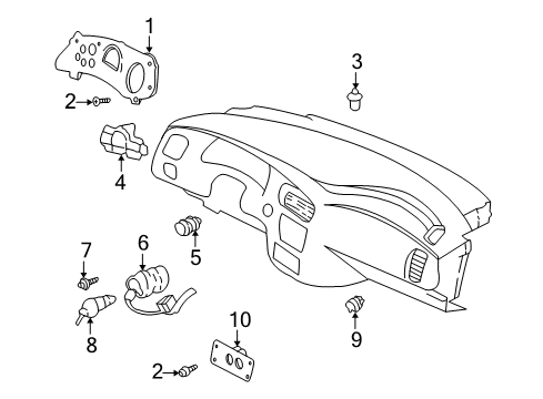 2001 Chevrolet Impala Cluster & Switches Instrument Panel Gage CLUSTER Diagram for 10306207