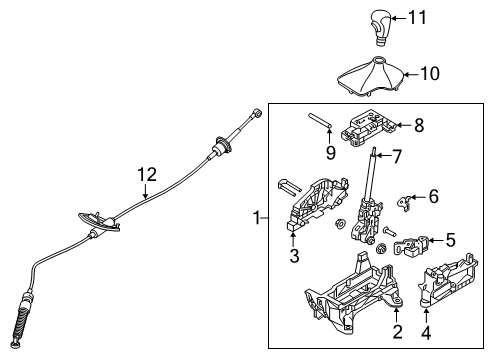 2019 Hyundai Veloster Gear Shift Control - AT Lever Assembly-Automatic Transmission Diagram for 46700-J3210
