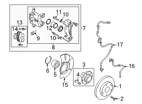 2011 Kia Sportage Brake Components Brake Assembly-Front, RH Diagram for 58130-2S000