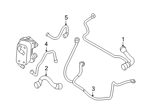 2009 BMW 528i xDrive Hoses, Lines & Pipes Coolant Hose Diagram for 17127560974