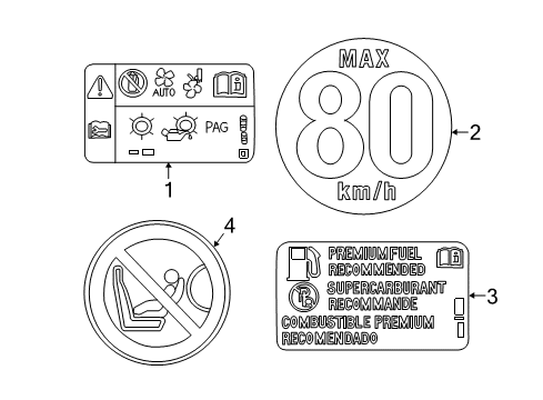 2019 Buick Cascada Information Labels Fan Label Diagram for 13354566