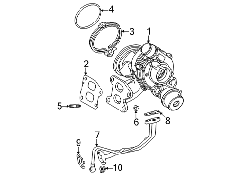 2022 Lexus NX350 Turbocharger & Components PIPE, TURBO OIL, NO Diagram for 15481-25010