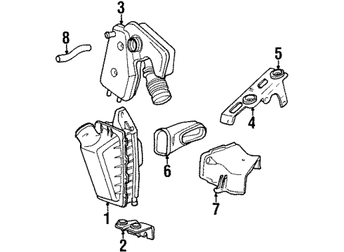 1996 Plymouth Grand Voyager Air Intake Air Cleaner Diagram for 4612225