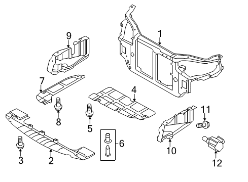 2011 Kia Forte Automatic Temperature Controls Carrier Assembly-Front End Diagram for 641011M000