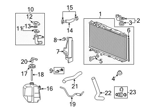 2009 Honda Civic Radiator & Components Hose, Water (Lower) Diagram for 19504-RRA-A01