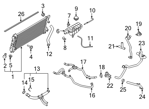 2018 Ford Expedition Radiator & Components Reservoir Diagram for FL3Z-8A080-A