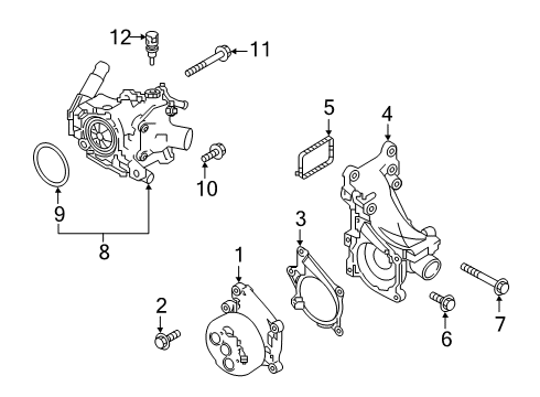 2019 Nissan Altima Powertrain Control Pump Assy-Water Diagram for 21010-5NA0A