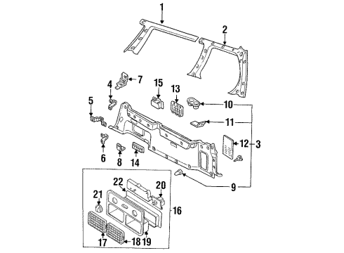 1997 Nissan Quest Auxiliary Heater & A/C Lid-Luggage Diagram for 84955-1B000
