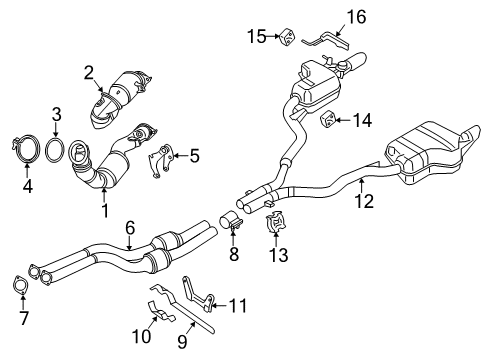 2014 BMW Z4 Exhaust Components Exhaust System Center And Rear Muffler Diagram for 18307647050