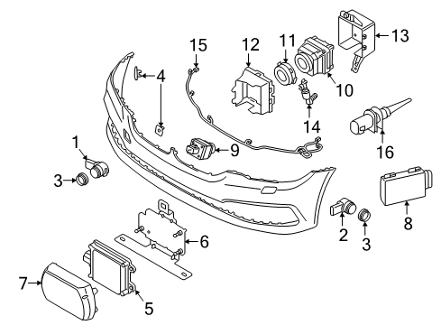 2018 BMW 530i Headlamp Washers/Wipers Ultrasonic Transducer Jatoba Diagram for 66209359094