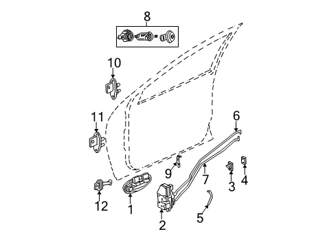 2002 Dodge Neon Front Door - Lock & Hardware Handle-Inside Remote Control Diagram for QH46XDVAB