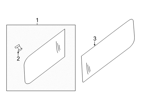 2021 Nissan NV3500 Glass - Side Panel Glass Assy-Side Window, 2ND LH Diagram for 83341-1PB0A