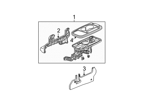 2002 Honda CR-V Center Console Cover, R. Center Table (Outer)*NH167L* (GRAPHITE BLACK) Diagram for 81291-S9A-J01ZA