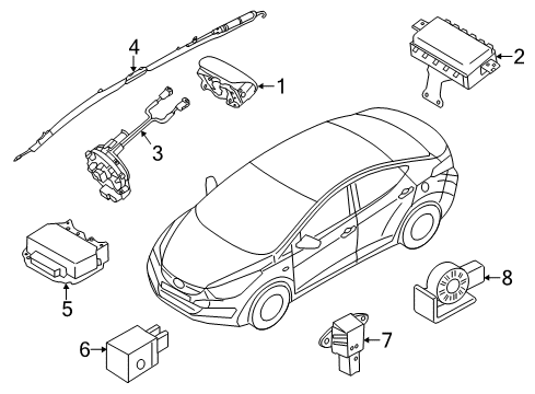 2011 Hyundai Elantra Air Bag Components Sensor Assembly-Side Impact Diagram for 959203X100