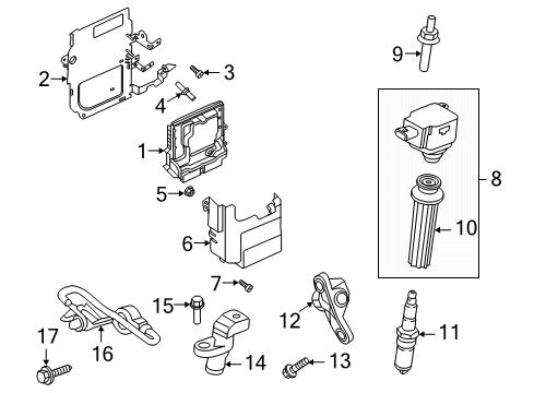 2021 Lincoln Corsair Powertrain Control Crankshaft Sensor Bolt Diagram for -W718083-S437