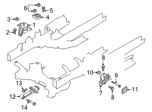 2020 Kia Telluride Engine & Trans Mounting Engine Mounting Support Bracket Diagram for 21825-A9600