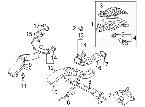 2010 BMW X6 Powertrain Control Intake Silencer Diagram for 13717577455