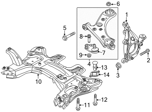 2016 Jeep Renegade Front Suspension Components, Lower Control Arm, Stabilizer Bar Front Lower Control Arm Diagram for 68248000AA