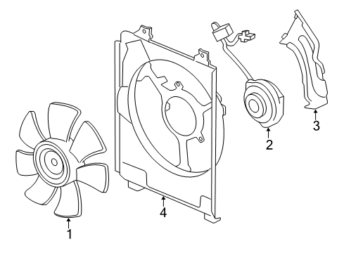 2010 Honda Civic A/C Condenser Fan Protector, Fan Motor Heat Diagram for 38619-RNA-A01