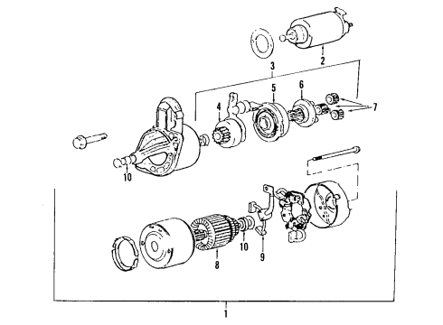 2002 Hyundai XG350 Starter Shaft Assembly-Clutch Diagram for 36140-38040