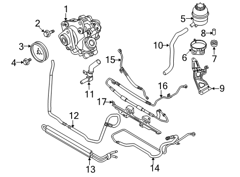 2010 BMW M3 P/S Pump & Hoses, Steering Gear & Linkage Bracket, Expansion Hose Diagram for 32412283014