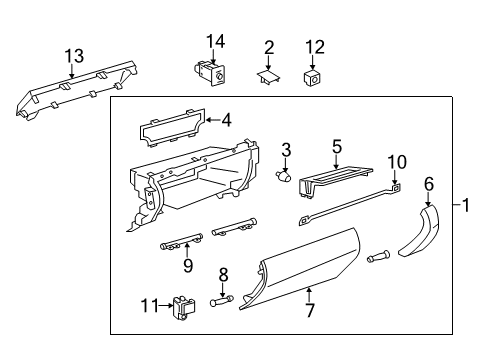 2018 Lexus GS350 Trunk Stopper Sub-Assy, Glove Compartment Door Diagram for 55054-30060