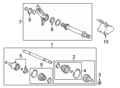 2022 Acura MDX Drive Axles - Front COVER, HEAT Diagram for 44517-TYA-A00