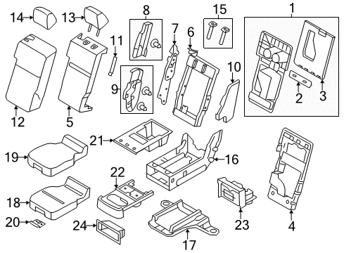 2014 Ford F-150 Front Seat Components Cup Holder Diagram for BL3Z-1813562-AA