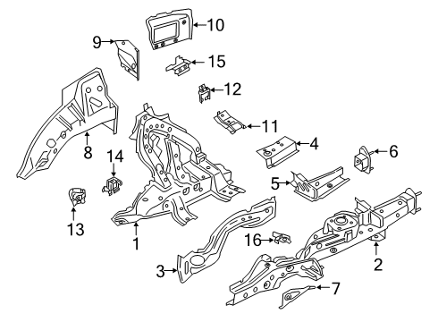 2021 BMW X7 Wheelhouse & Side Rails SIDE MEMBER, REAR LOWER LEFT Diagram for 41007947337