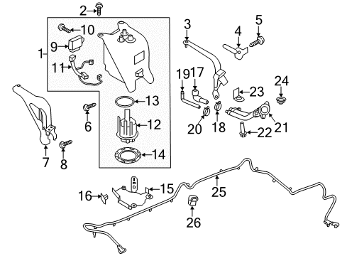 2019 Nissan Titan XD Emission Components Bracket-UREA Tank, Front Diagram for 20415-EZ40D