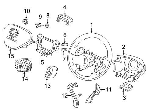 2003 Honda Pilot Steering Column & Wheel, Steering Gear & Linkage Spring A, Horn Diagram for 78523-S5D-A71