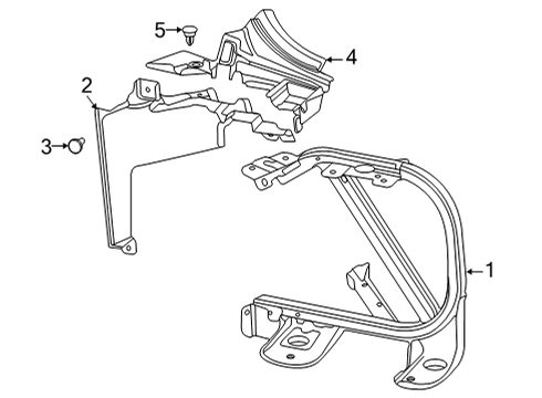 2020 Chevrolet Corvette Radiator Support Rear Duct Diagram for 84225439