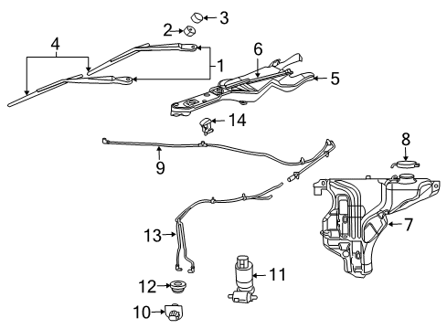 2009 Dodge Durango Windshield - Wiper & Washer Components Blade-Front WIPER Diagram for 68044524AA
