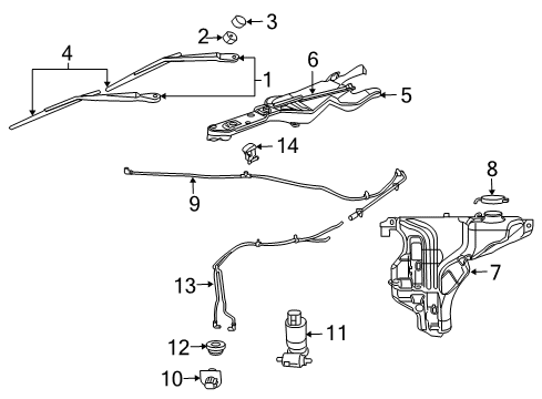 2009 Dodge Durango Windshield - Wiper & Washer Components Pivot-WIPER Diagram for 5135061AA