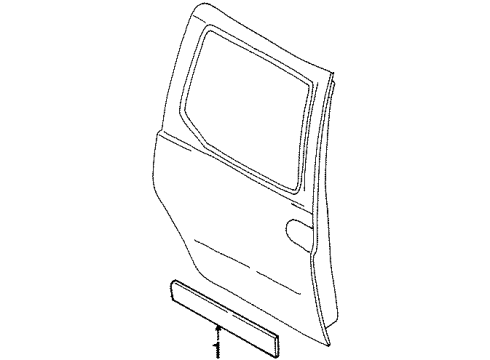 1999 Mercury Villager Exterior Trim - Side Loading Door Side Molding Diagram for YF5Z-1225533-AAPTM