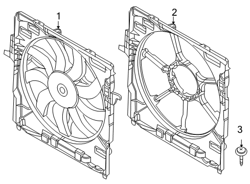 2014 BMW X6 Cooling System, Radiator, Water Pump, Cooling Fan Radiator Fan Assembly Diagram for 17428618243