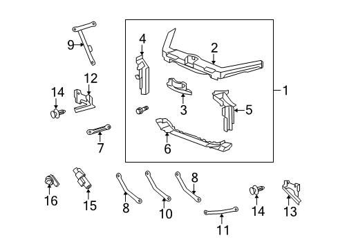 2009 Acura TL Automatic Temperature Controls Bulkhead, Front Diagram for 60400-TK4-A00ZZ