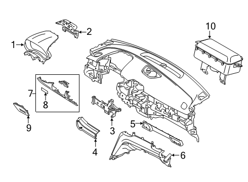 2021 Hyundai Veloster Cluster & Switches, Instrument Panel Panel Assembly-Center Facia Diagram for 84740-J3000-TMT