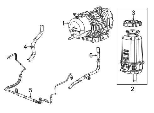 2021 Jeep Gladiator P/S Pump & Hoses, Steering Gear & Linkage Line-Power Steering Return Diagram for 68436627AA