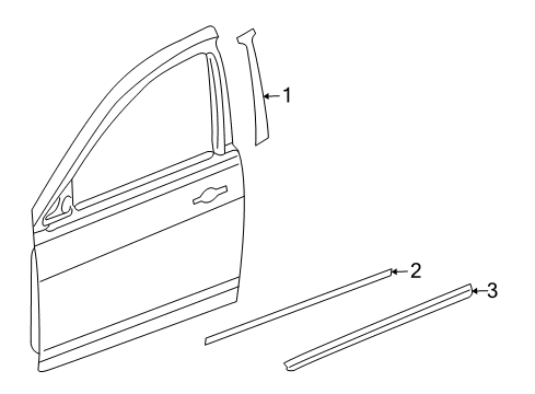 2008 Jeep Compass Exterior Trim - Front Door Molding-Front Door Diagram for YW92SW1AA