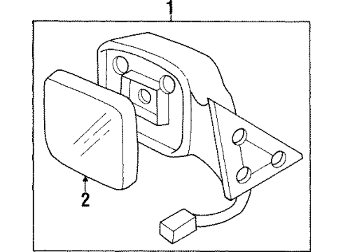 1997 Acura SLX Outside Mirrors Mirror Assembly Door Diagram for 8-97135-827-3