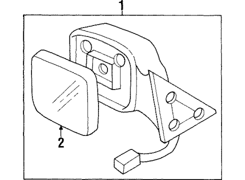 1998 Acura SLX Outside Mirrors Mirror Assembly, Passenger Side Door (Baltic Blue Mica/Lt Silver Metallic) Diagram for 8-97159-787-1