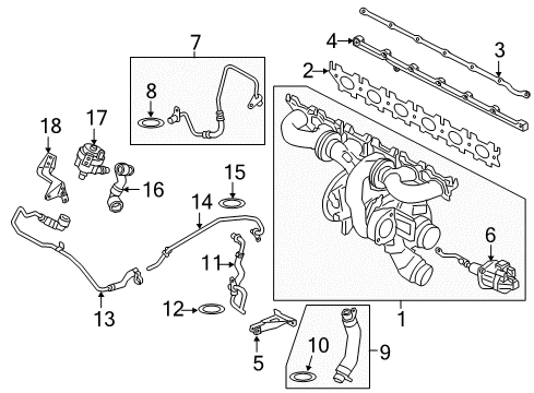 2018 BMW 540i Exhaust Manifold EXHAUST MANIFOLD Diagram for 11628681196