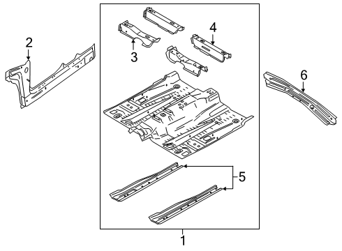 2020 Lincoln Nautilus Floor Center Crossmember Diagram for F2GZ-5810776-A