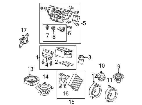 2013 Acura TSX Sound System Bracket, Amplifier Diagram for 39187-TL0-G01