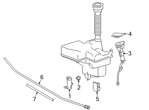 2015 Lexus GS450h Washer Components ACTUATOR Sub-Assembly, HEADLAMP Washer Diagram for 85207-30100