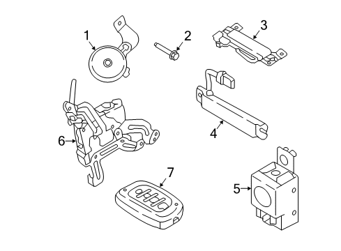 2016 Hyundai Tucson Keyless Entry Components Fob Smart Key Diagram for 95440-D3100-NNA