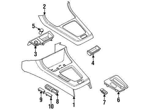 1999 BMW 318ti Front Console Cover Diagram for 51168193880